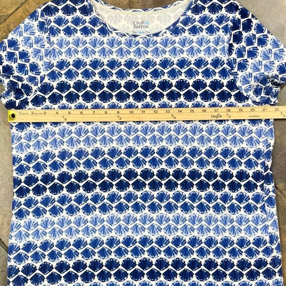 Croft & Barrow Blue White Seashell Pattern T-shirt XXL - Picture 7 of 7